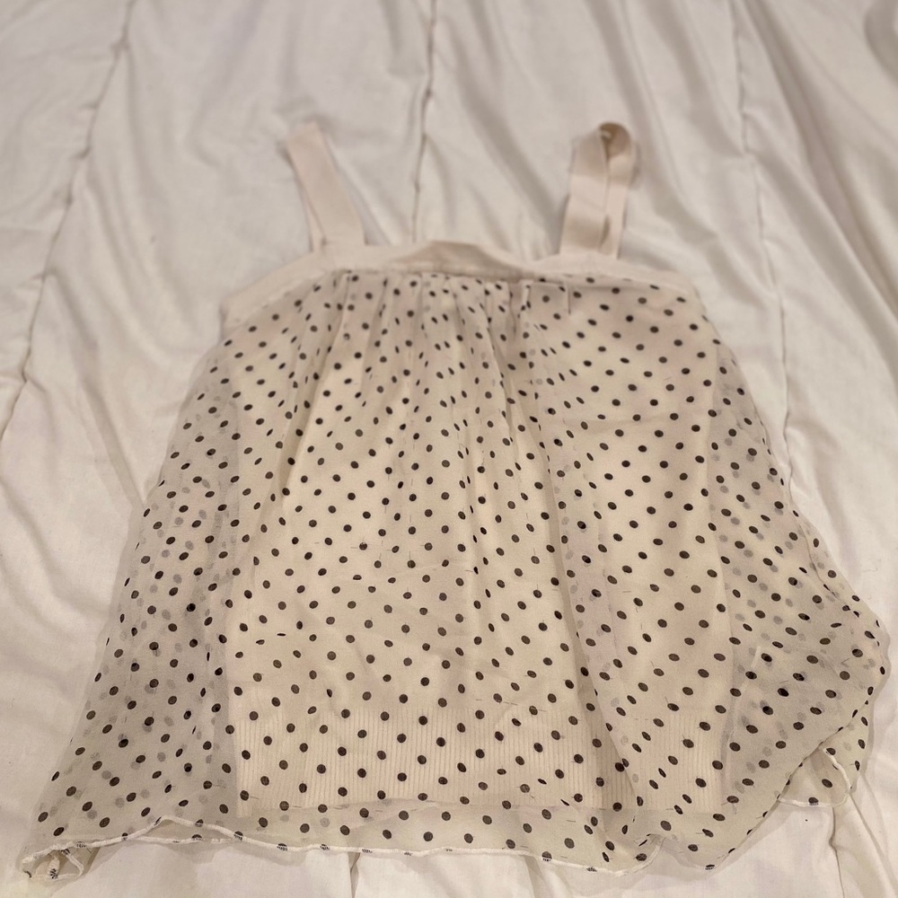 Petite white dots top